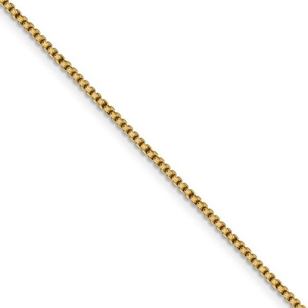 1.5mm 14k Yellow Gold Hollow Round Box Chain Necklace, 16 Inch